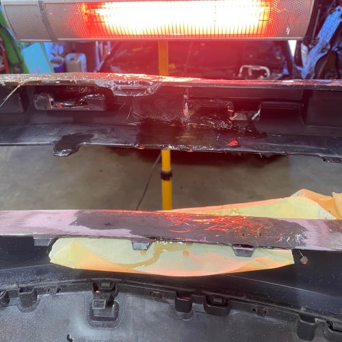 Mercedes benz C class front bumper repair and paint 3