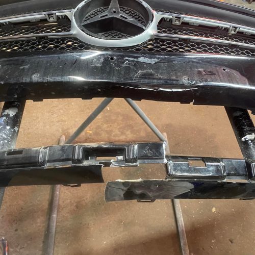 Mercedes benz C class front bumper repair and paint 2